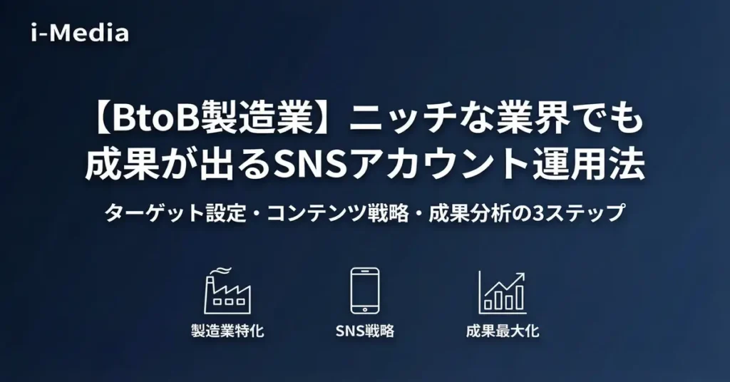 【BtoB製造業】ニッチな業界でも成果が出るSNSアカウント運用法