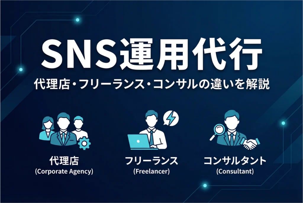 SNS運用代行、どこに頼む？代理店・フリーランス・コンサルの違いを解説